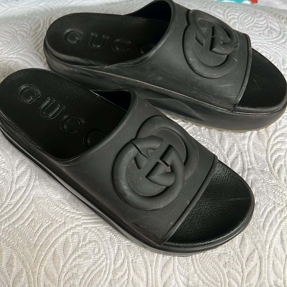 Gucci Miami Rubber Platform Sandals Women's Size 10 - Picture 11 of 11